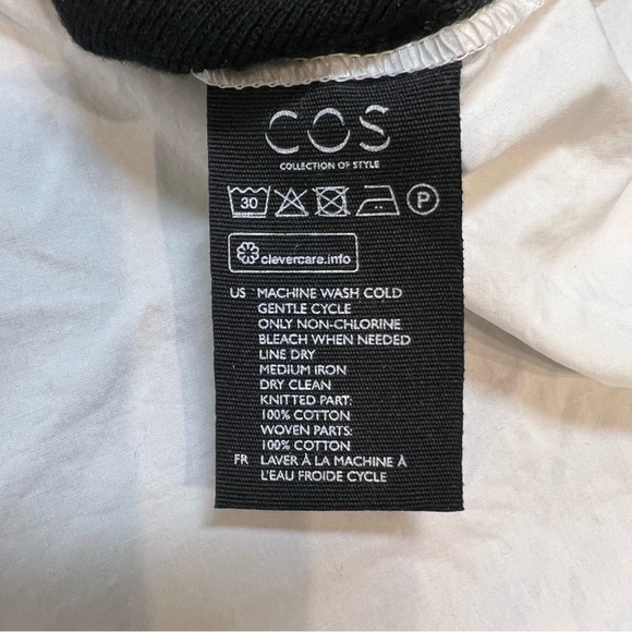 COS Black Mid Sleeves Crewneck White Ruffle Edge Knit Top Size XS - Picture 6 of 11